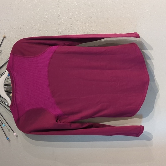 Women's Title Nine Size Medium Long Sleeve Top Pink Wool Blend Base Layer - Picture 9 of 9